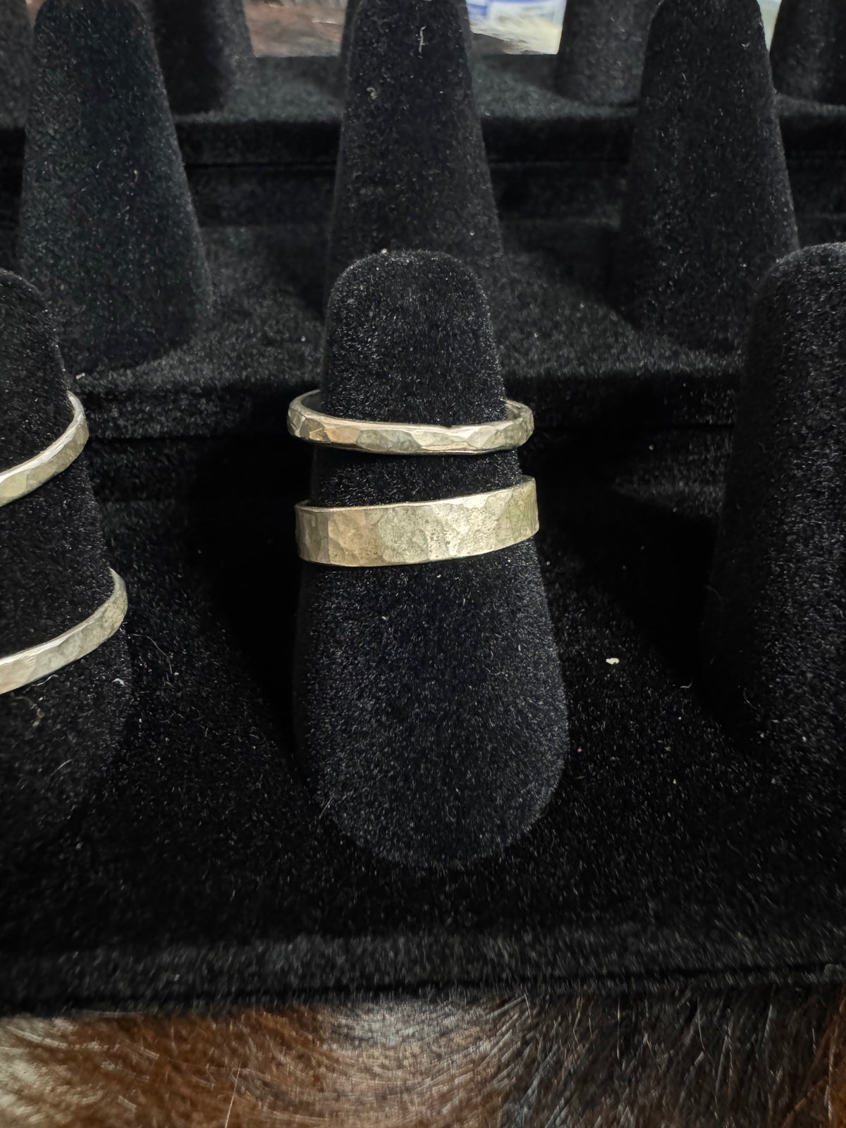 Hammered stacker ring