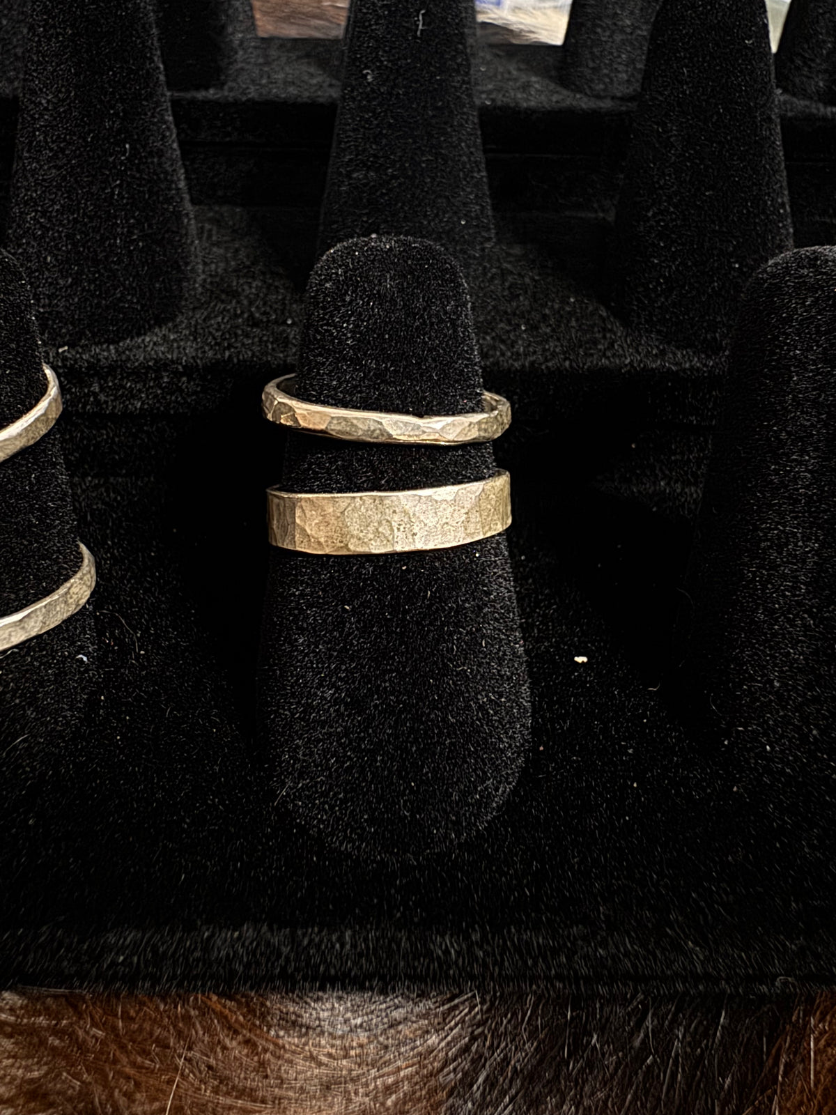 Hammered stacker ring