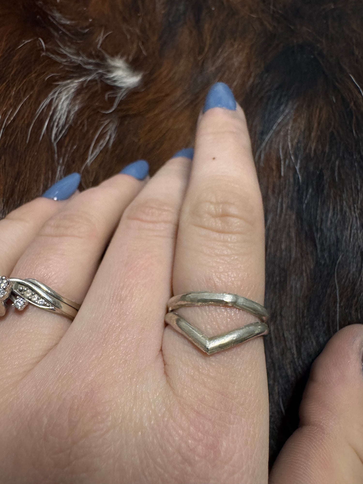 Double stacker pointed ring