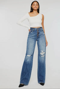 Ava Wide Leg Destructed Jean