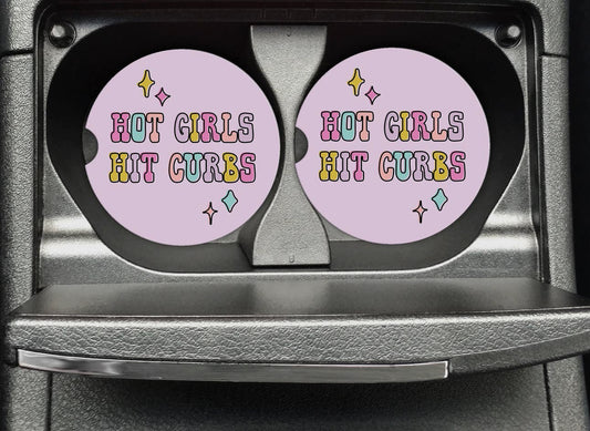 Hot Girls Hit Curbs Car Coasters